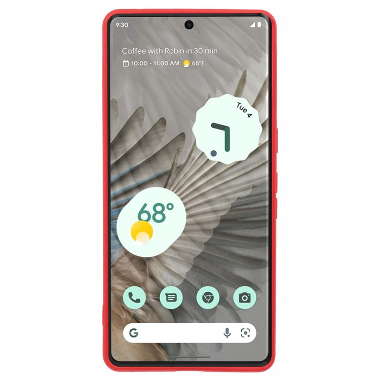 For Google Pixel 7 Pro 5G Case 2.0mm TPU Phone Cover with Anti-Scratch Fiber Lining - Red