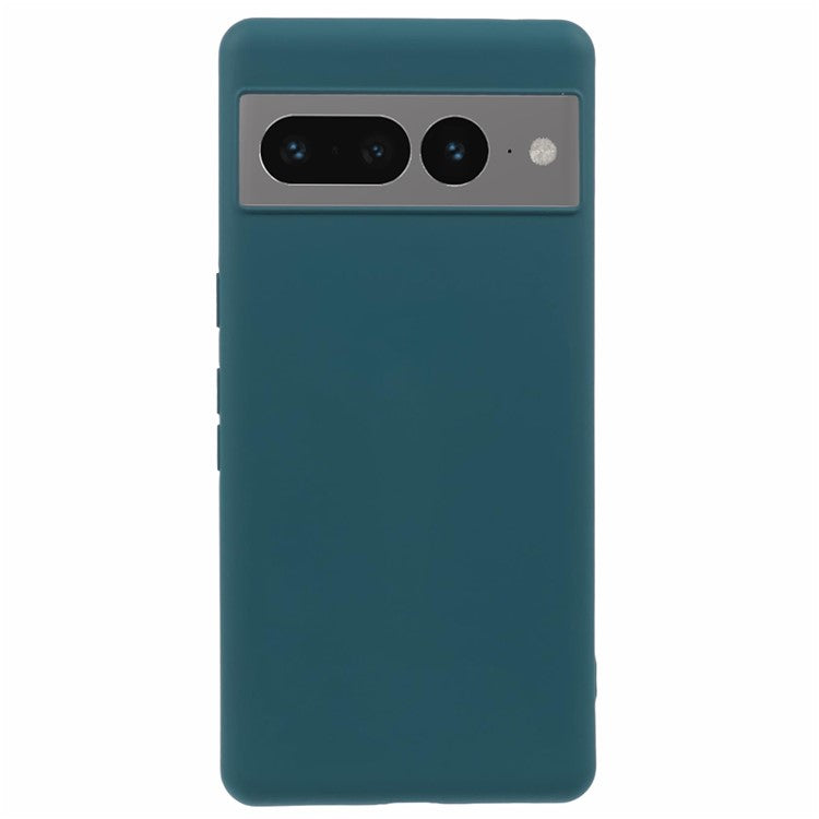 For Google Pixel 7 Pro 5G Case 2.0mm TPU Phone Cover with Anti-Scratch Fiber Lining - Midnight Green