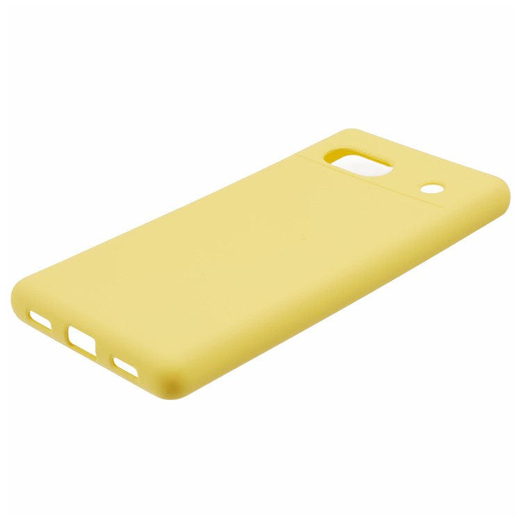 For Google Pixel 7a Case 2.0mm TPU Anti-Scratch Phone Cover Smooth Arc Edge - Yellow