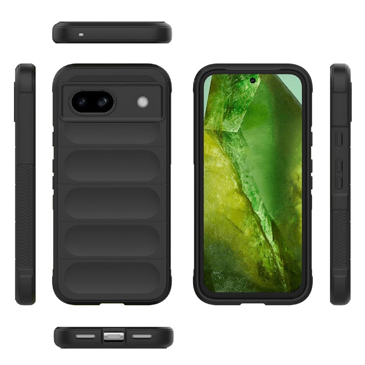 For Google Pixel 8a Case Anti-Drop Mobile Phone TPU Back Cover - Black