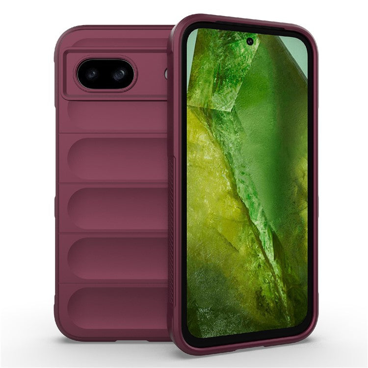 For Google Pixel 8a Case Anti-Drop Mobile Phone TPU Back Cover - Wine Red