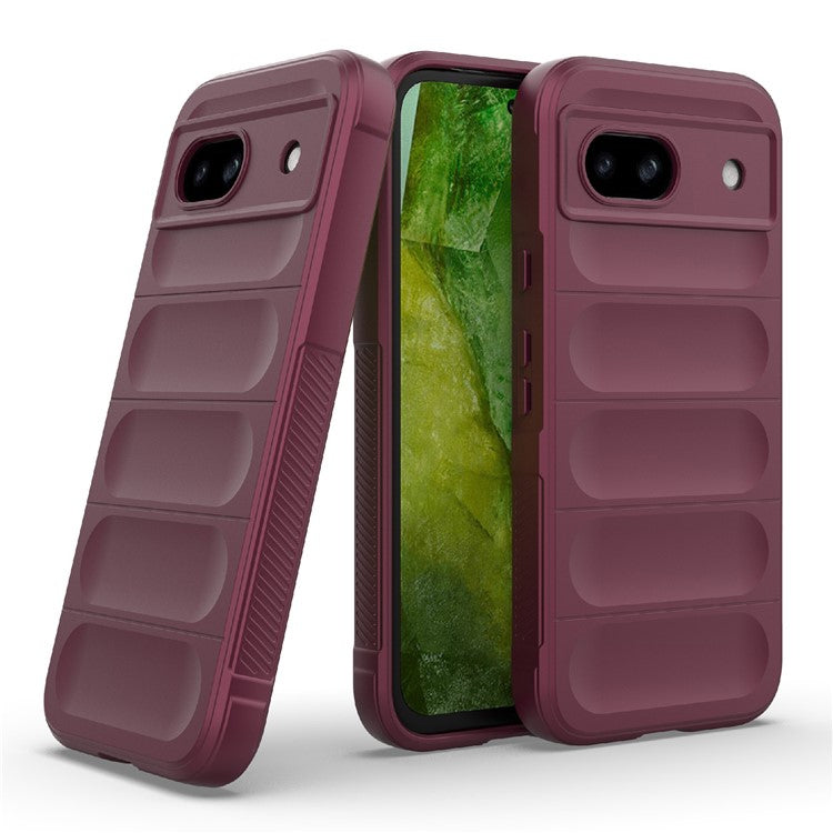 For Google Pixel 8a Case Anti-Drop Mobile Phone TPU Back Cover - Wine Red