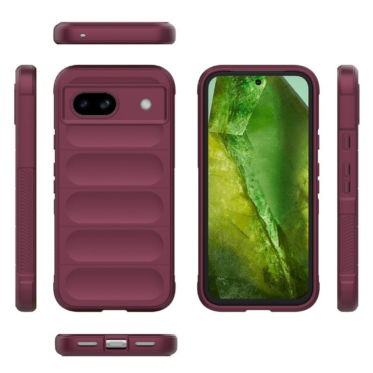 For Google Pixel 8a Case Anti-Drop Mobile Phone TPU Back Cover - Wine Red