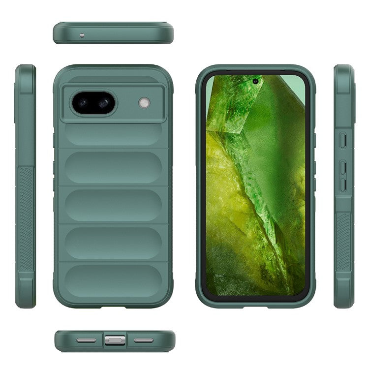 For Google Pixel 8a Case Anti-Drop Mobile Phone TPU Back Cover - Green