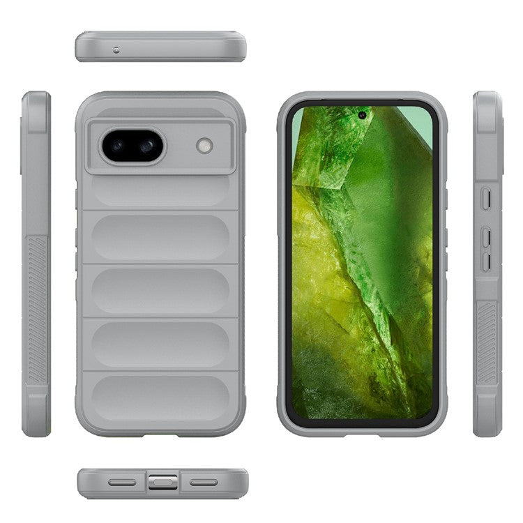 For Google Pixel 8a Case Anti-Drop Mobile Phone TPU Back Cover - Light Grey