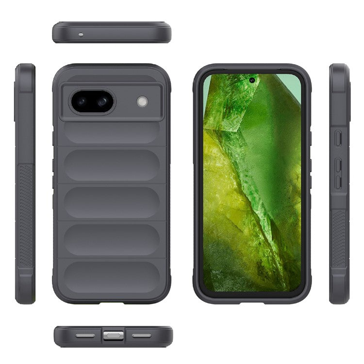 For Google Pixel 8a Case Anti-Drop Mobile Phone TPU Back Cover - Dark Grey