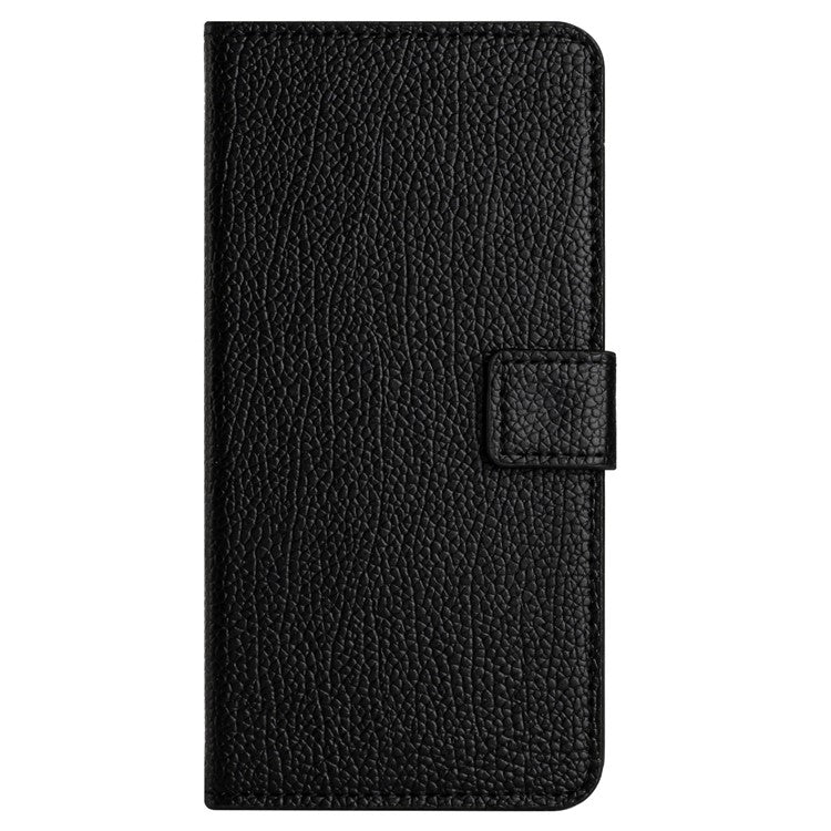 For Samsung Galaxy S24 FE Case Wallet Litchi Texture Leather Phone Cover - Black