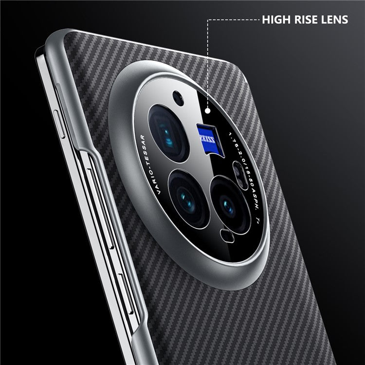 SULADA For vivo X Fold3 Pro Magnetic Case Leather+PC Phone Cover Carbon Fiber Texture - Black