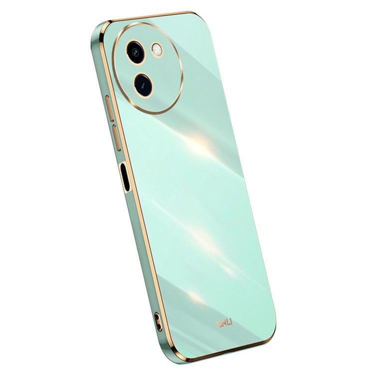 XINLI For vivo Y200i 5G Case Anti-Drop Electroplating TPU Phone Cover - Cyan