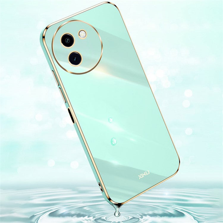 XINLI For vivo Y200i 5G Case Anti-Drop Electroplating TPU Phone Cover - Cyan