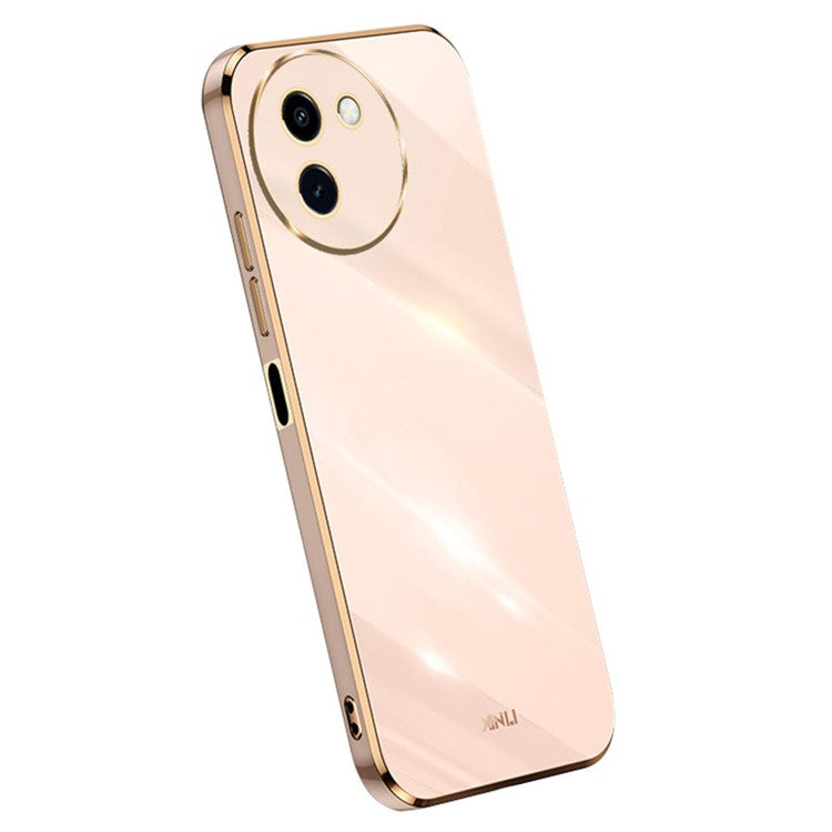 XINLI For vivo Y200i 5G Case Anti-Drop Electroplating TPU Phone Cover - Pink