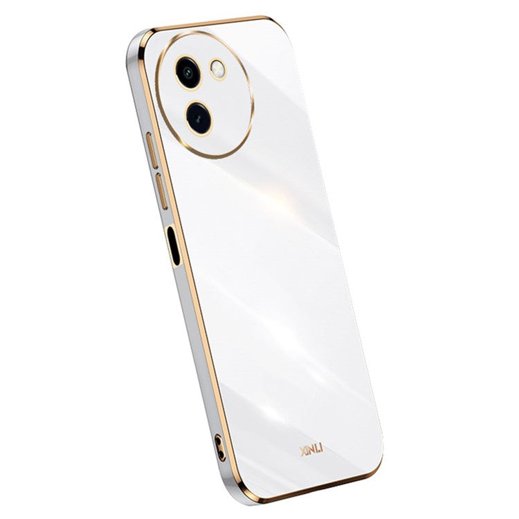 XINLI For vivo Y200i 5G Case Anti-Drop Electroplating TPU Phone Cover - White