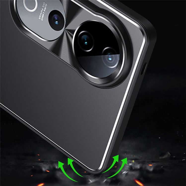 For vivo S19 Pro 5G Case Support Kickstand Aluminum Alloy + TPU Anti-drop Phone Cover - Silver