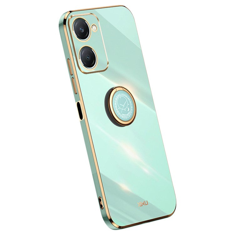 XINLI For vivo Y18 4G Case Electroplating Kickstand TPU Protective Phone Cover - Cyan