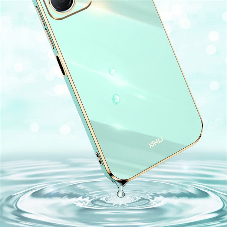 XINLI For vivo Y18 4G Case Shockproof TPU Phone Cover Edge Electroplating - Cyan