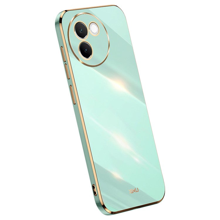 XINLI For vivo V30e 5G Case Electroplating Flexible TPU Mobile Phone Cover - Cyan