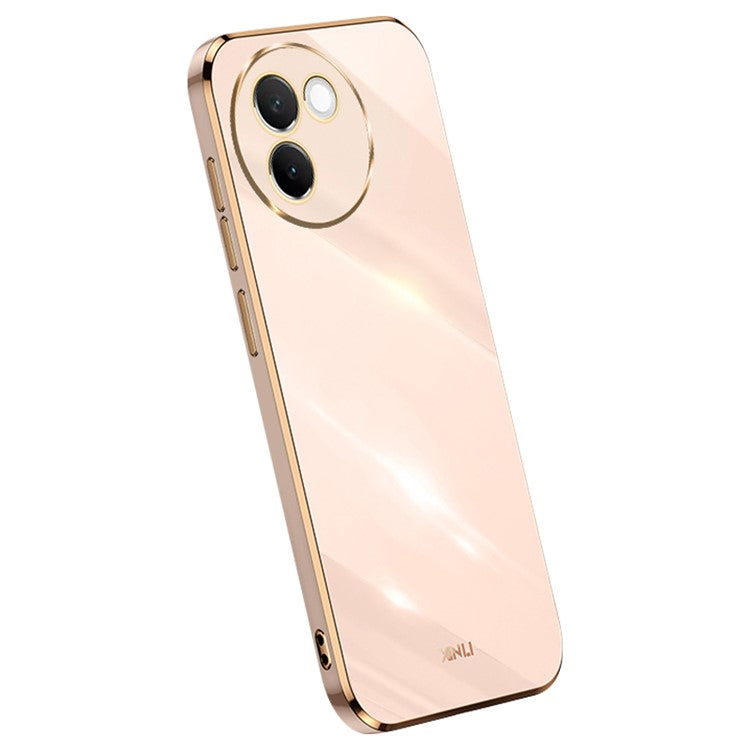 XINLI For vivo V30e 5G Case Electroplating Flexible TPU Mobile Phone Cover - Pink