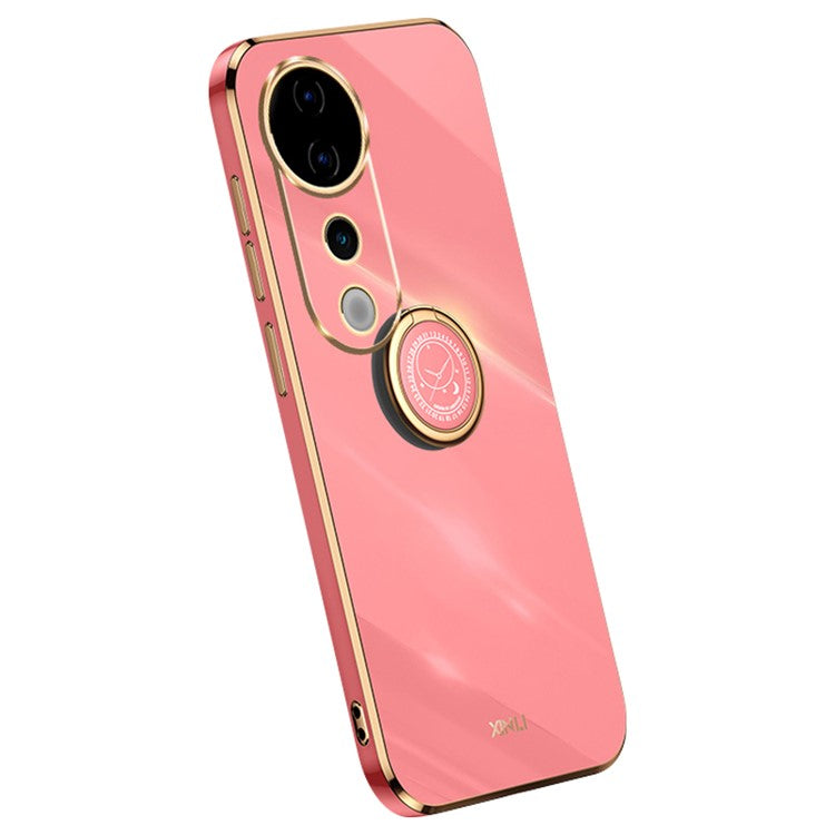 XINLI For vivo S19 Pro 5G Kickstand Case Electroplating Soft TPU Phone Cover - Red