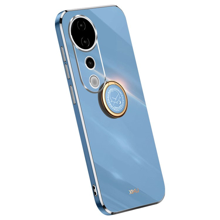 XINLI For vivo S19 Pro 5G Kickstand Case Electroplating Soft TPU Phone Cover - Blue