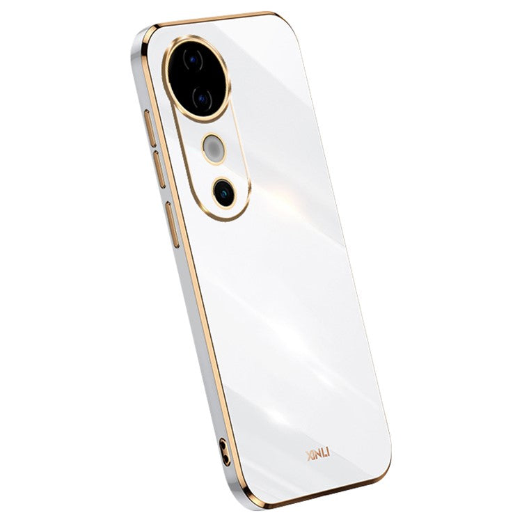 XINLI For vivo S19 5G Case Electroplating Soft TPU Anti-Scratch Phone Cover - White