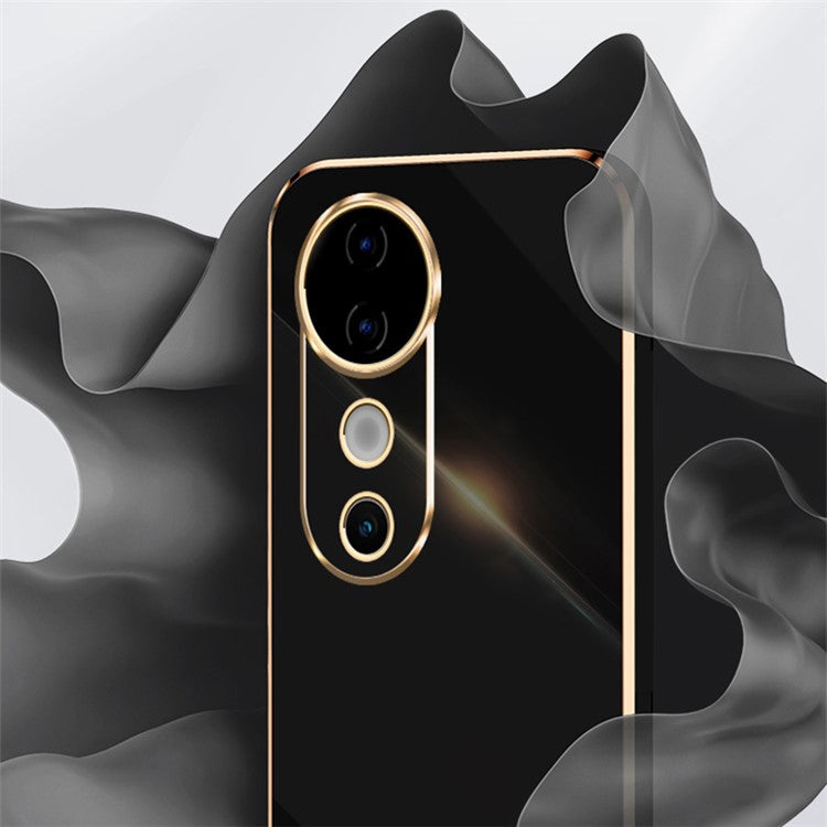 XINLI For vivo S19 5G Case Electroplating Soft TPU Anti-Scratch Phone Cover - Black