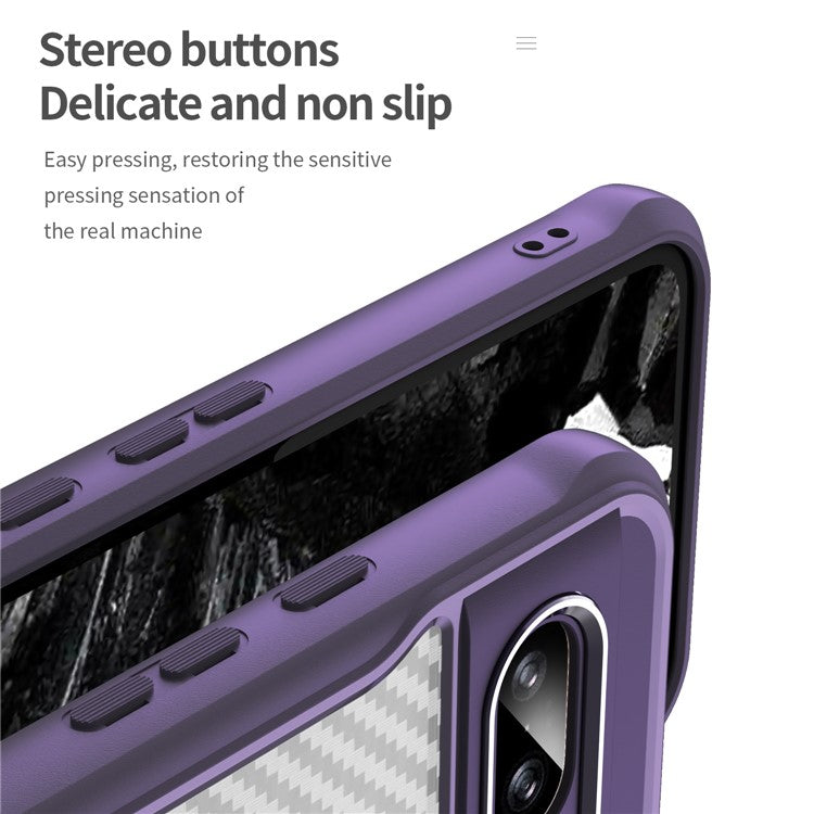 For Google Pixel 8a Case Compatible with MagSafe Translucent TPU+PC Phone Cover - Purple