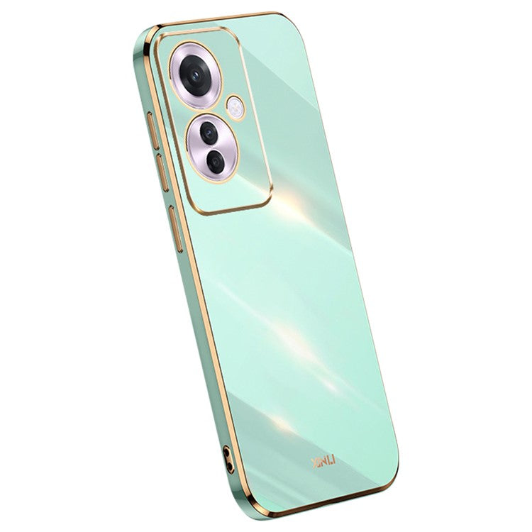 XINLI For Oppo Reno11 F 5G Case TPU Phone Cover Electroplating Frame - Cyan