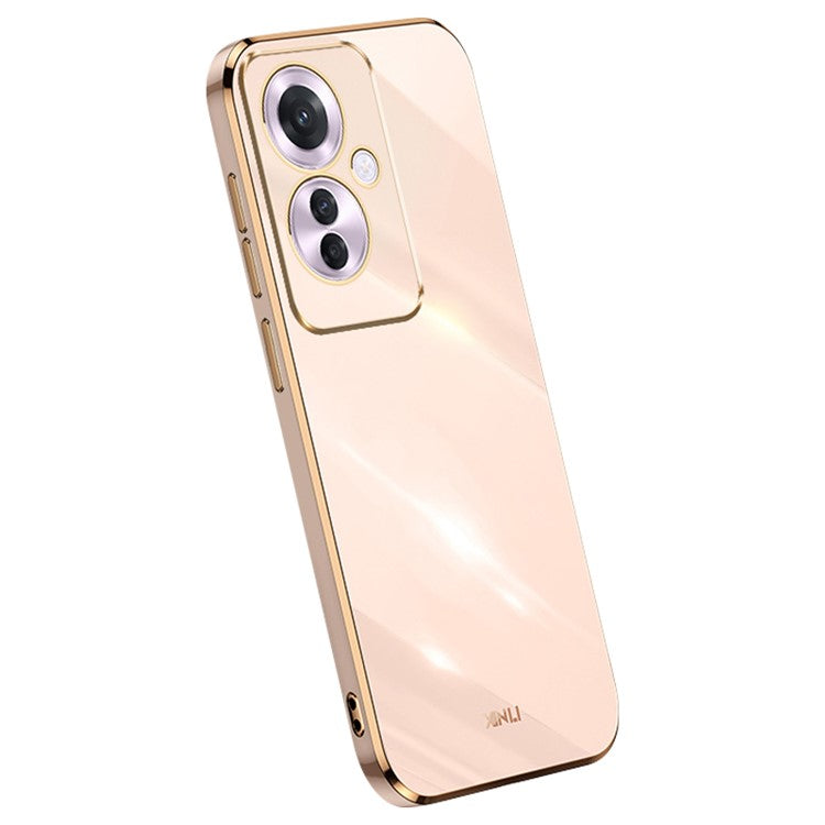 XINLI For Oppo Reno11 F 5G Case TPU Phone Cover Electroplating Frame - Pink