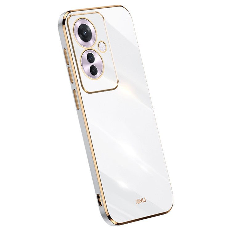 XINLI For Oppo Reno11 F 5G Case TPU Phone Cover Electroplating Frame - White