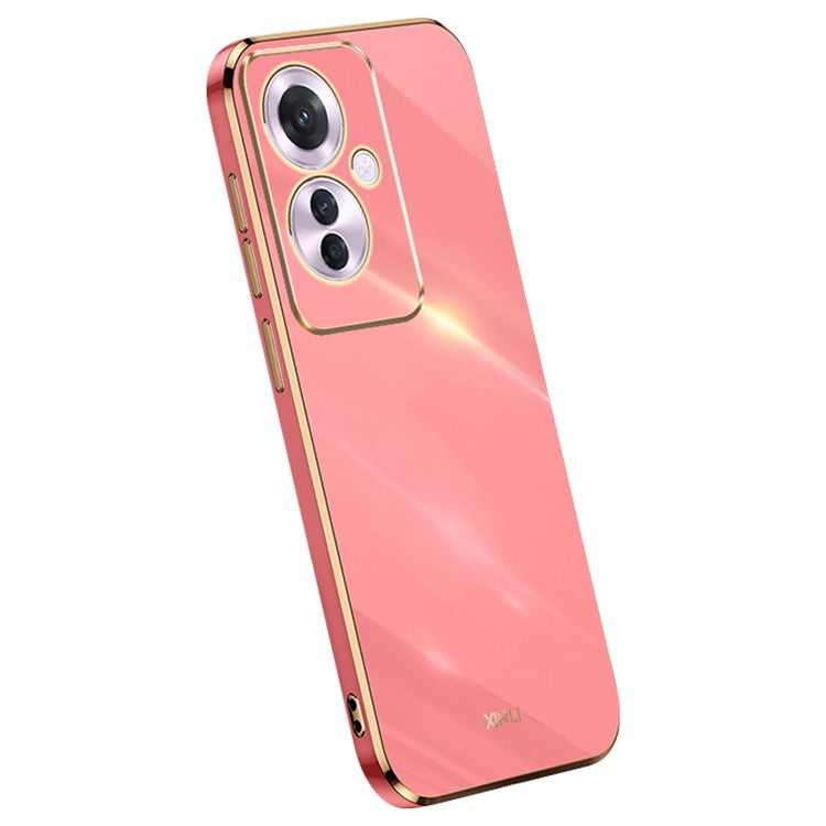 XINLI For Oppo Reno11 F 5G Case TPU Phone Cover Electroplating Frame - Red