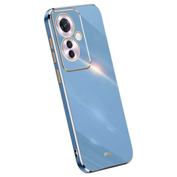 XINLI For Oppo Reno11 F 5G Case TPU Phone Cover Electroplating Frame - Blue