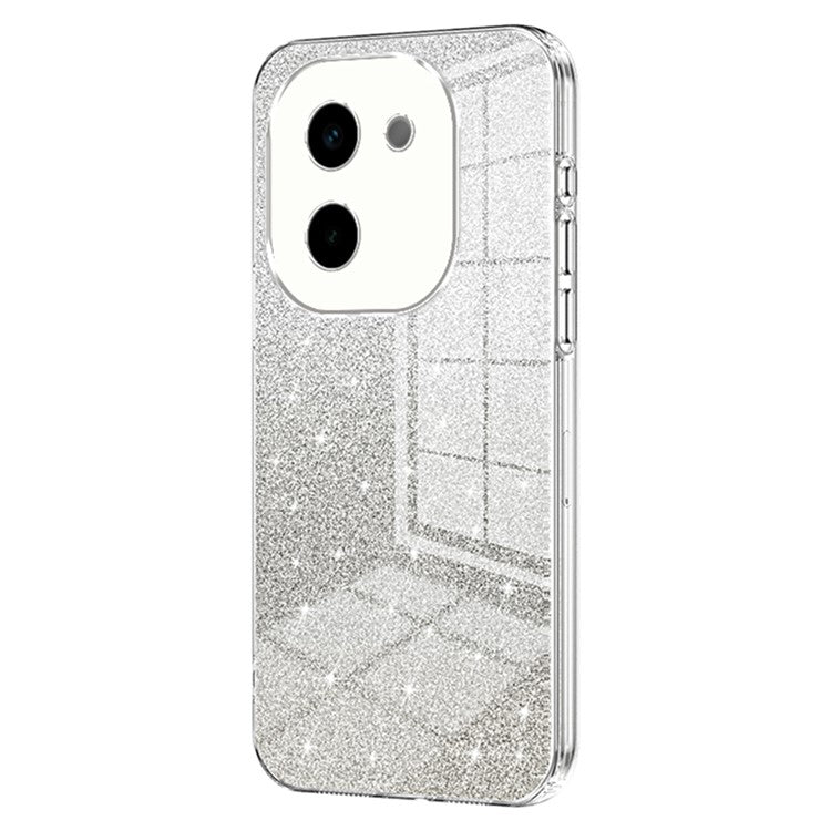 For vivo Y200 Pro 5G Case Electroplating Gradient Glitter TPU Phone Cover - Transparent