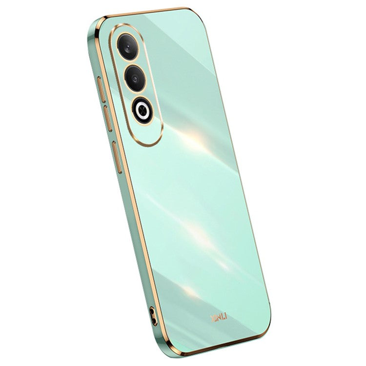 XINLI For Oppo K12 Case Electroplating Edge Shockproof TPU Phone Cover - Cyan