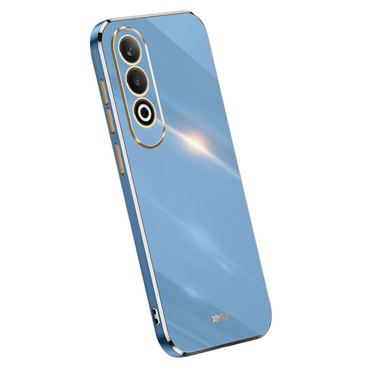 XINLI For Oppo K12 Case Electroplating Edge Shockproof TPU Phone Cover - Blue