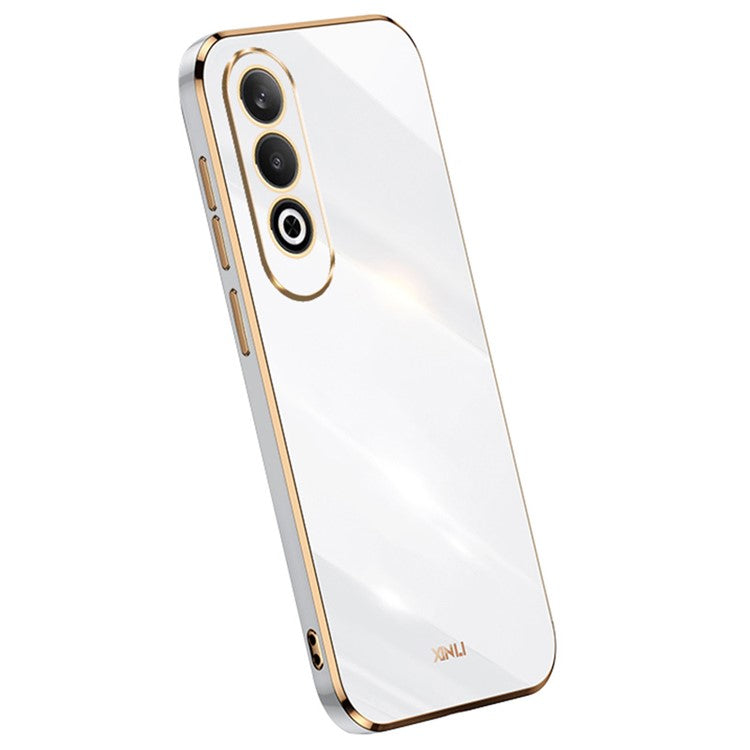 XINLI For Oppo K12 Case Electroplating Edge Shockproof TPU Phone Cover - White