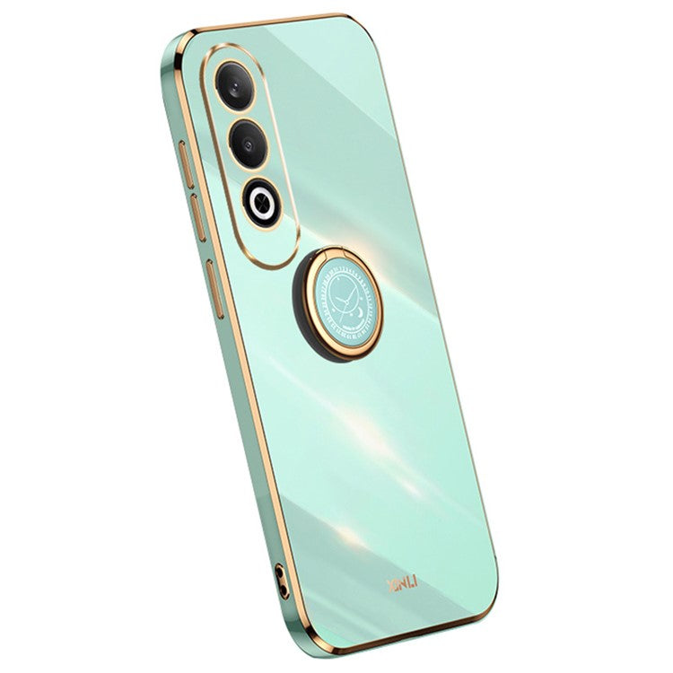 XINLI For Oppo K12 Case TPU Phone Cover Rotatable Ring Holder - Cyan