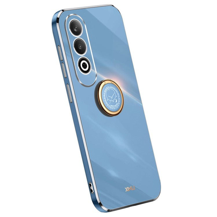 XINLI For Oppo K12 Case TPU Phone Cover Rotatable Ring Holder - Blue