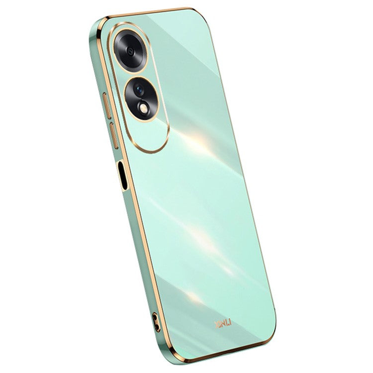 XINLI For Oppo A60 4G Case Soft TPU Electroplating Shockproof Phone Cover - Cyan