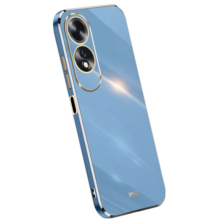 XINLI For Oppo A60 4G Case Soft TPU Electroplating Shockproof Phone Cover - Blue