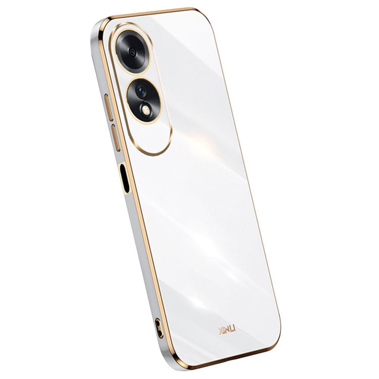 XINLI For Oppo A60 4G Case Soft TPU Electroplating Shockproof Phone Cover - White