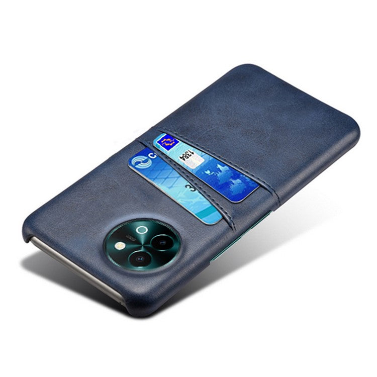 For vivo Y38 5G Case Dual Card Slots PU Leather Hard PC Back Cover - Blue