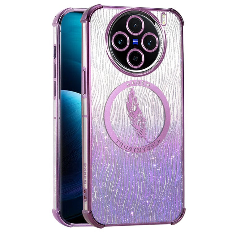 KADEM For vivo X100 5G Case Electroplating TPU Phone Cover Shiny Glitter - Purple