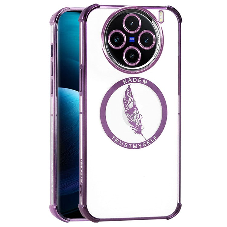 KADEM For vivo X100 5G Case Electroplating TPU Phone Cover Corners Shockproof Protection - Purple