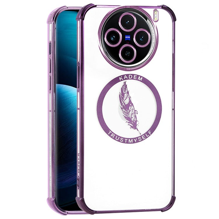 KADEM For vivo X100s Pro 5G Case Electroplating TPU Drop-Proof Phone Cover - Purple