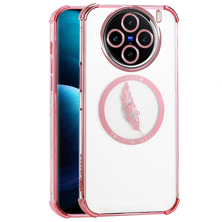 KADEM For vivo X100s Pro 5G Case Electroplating TPU Drop-Proof Phone Cover - Pink