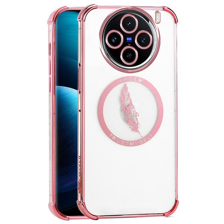 KADEM For vivo X100s 5G Case Electroplating Anti-Drop Soft TPU Phone Cover - Pink