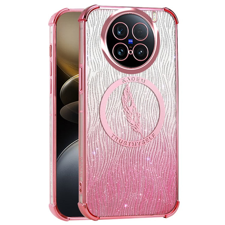 KADEM For vivo X100 Ultra 5G Case Glitter Bling TPU Phone Cover Electroplating Frame - Pink