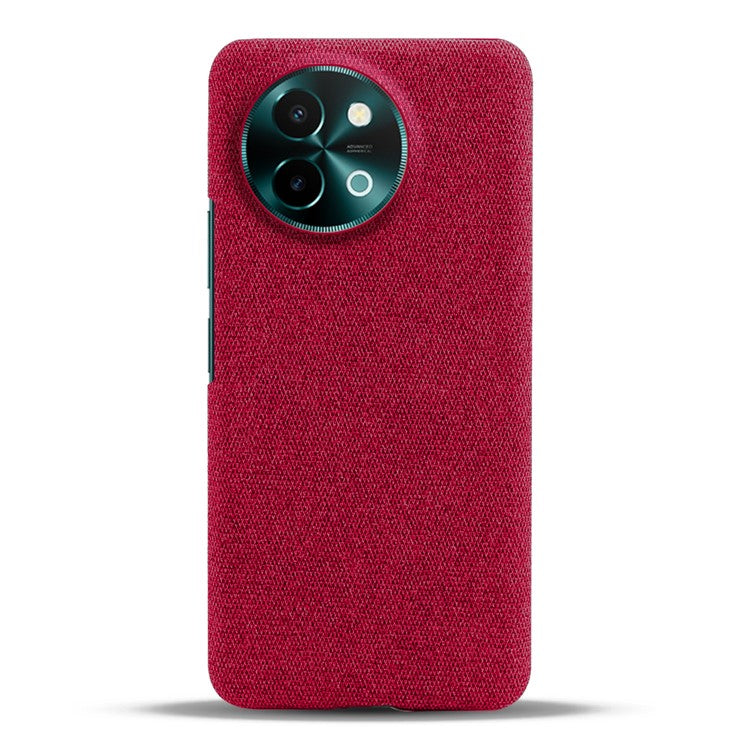 For vivo Y38 5G Slim Case Shockproof Cloth+PC Phone Cover - Red