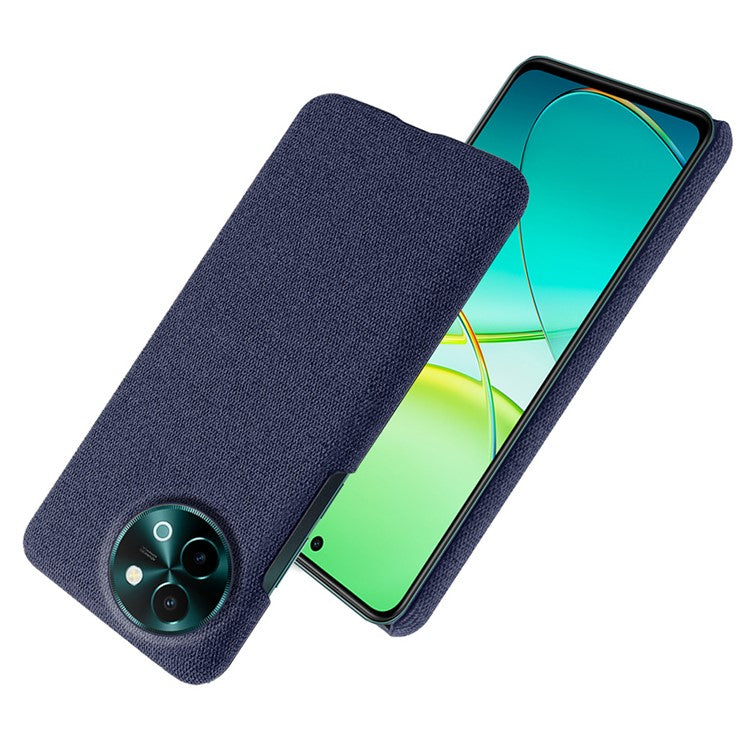 For vivo Y38 5G Slim Case Shockproof Cloth+PC Phone Cover - Blue