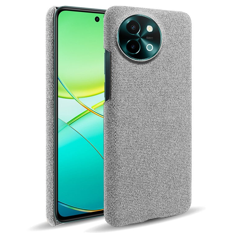 For vivo Y38 5G Slim Case Shockproof Cloth+PC Phone Cover - Light Grey